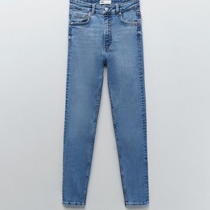 Zara skinny blue denim high waisted jeans